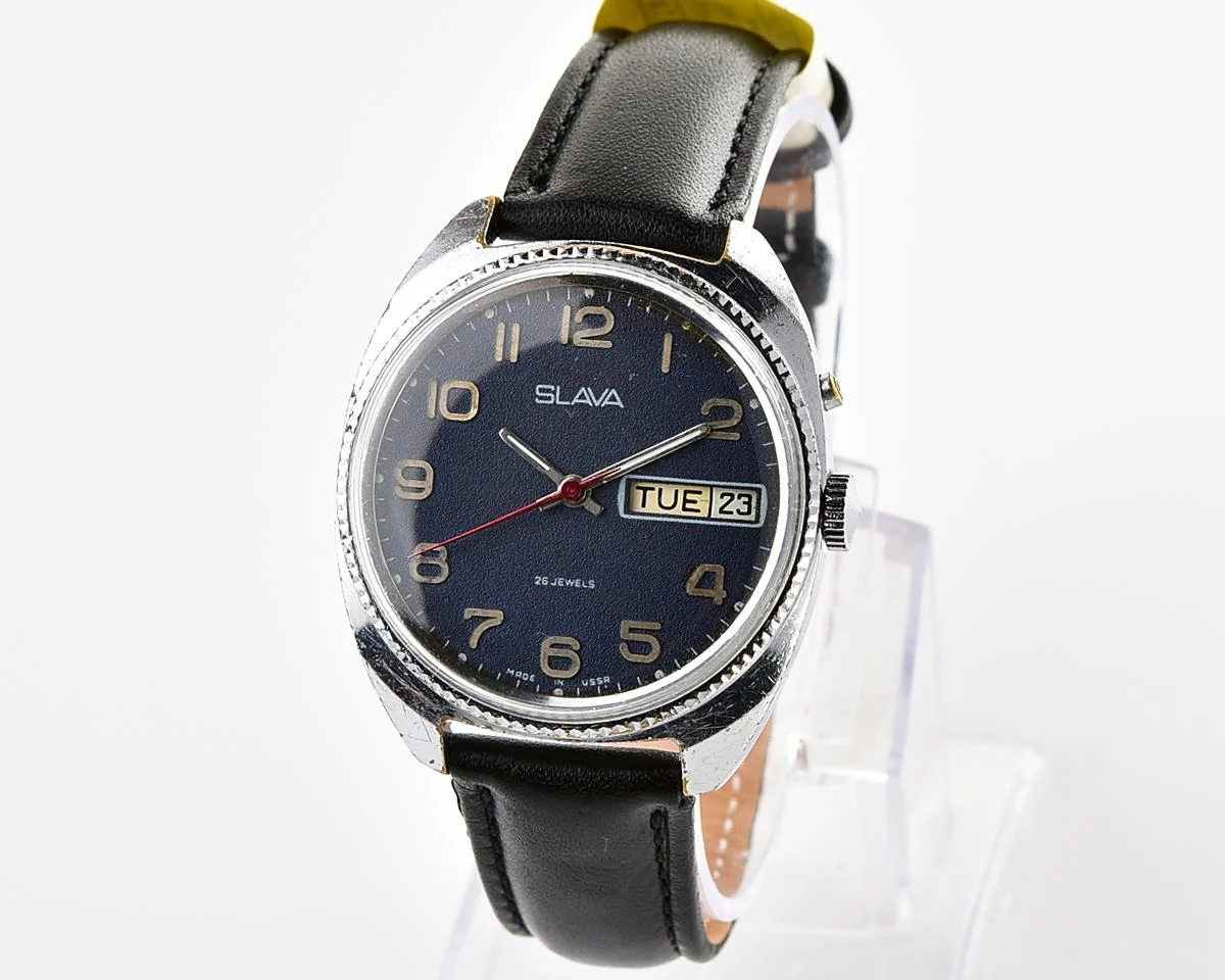 Slava vintage Soviet mechanical wristwatch