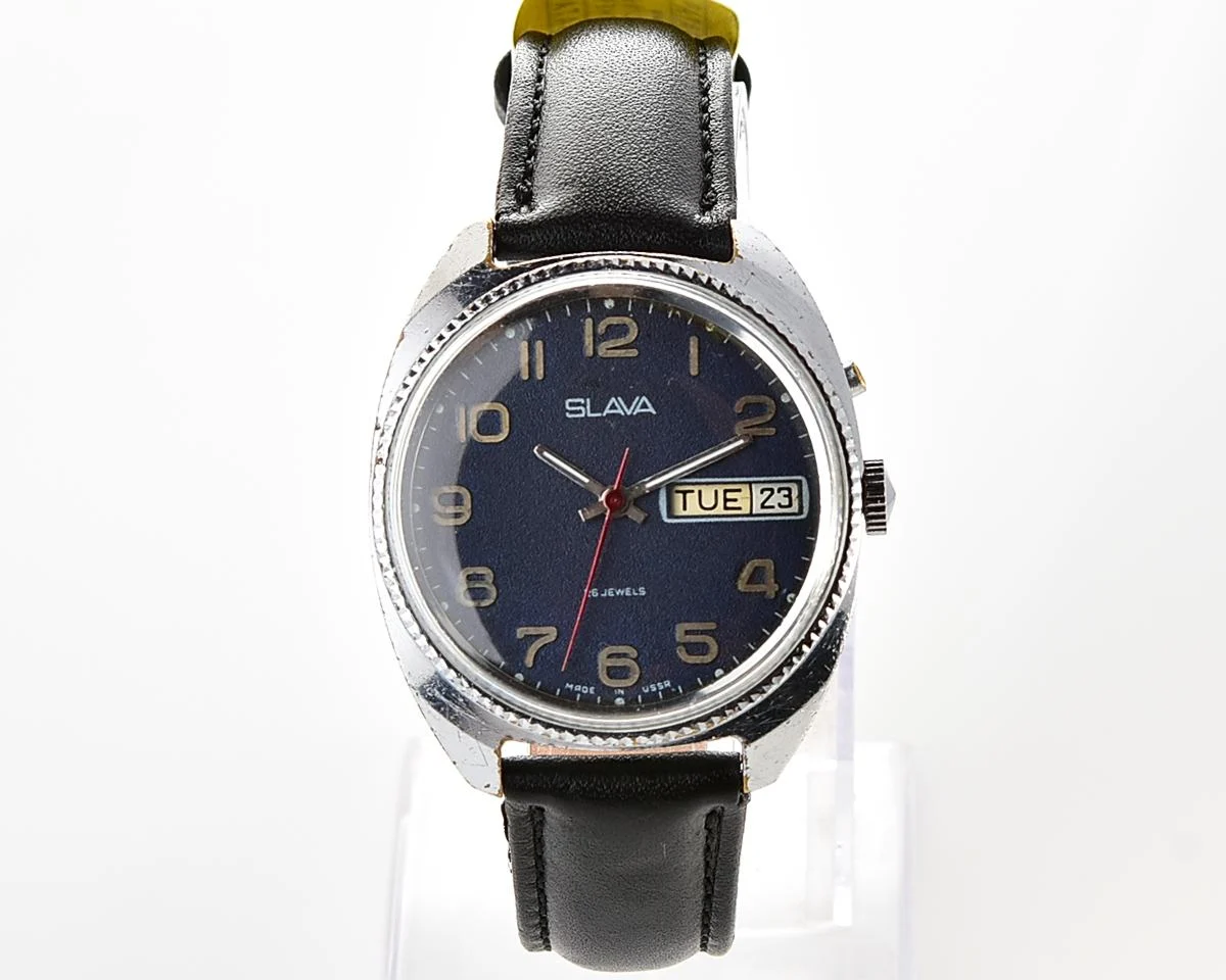 Slava vintage Soviet mechanical wristwatch