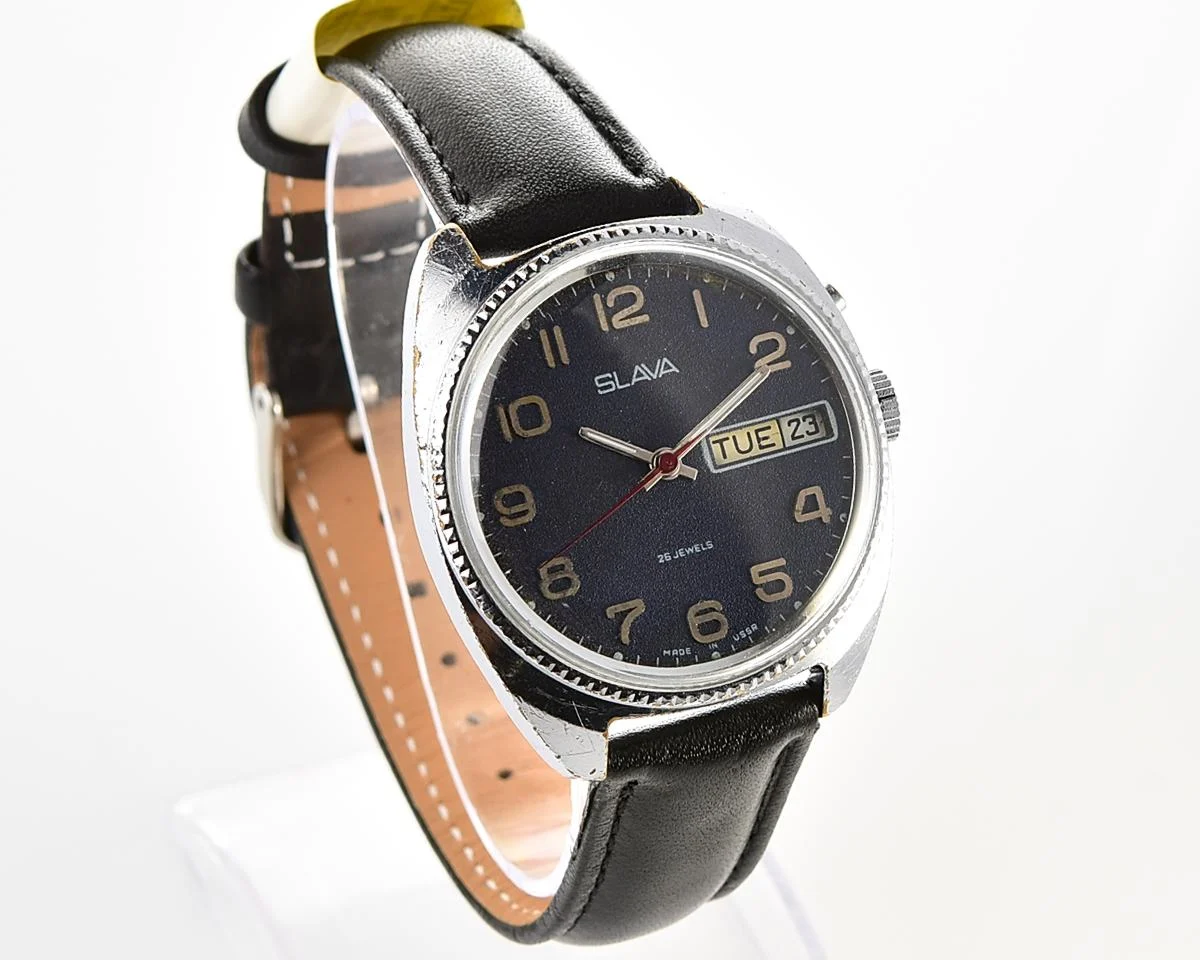 Slava vintage Soviet mechanical wristwatch