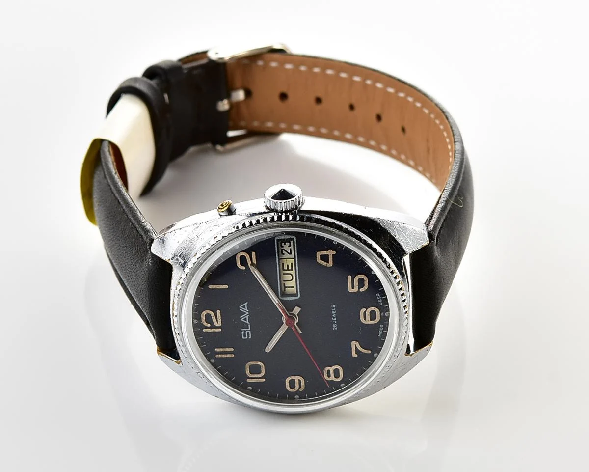 Slava vintage Soviet mechanical wristwatch
