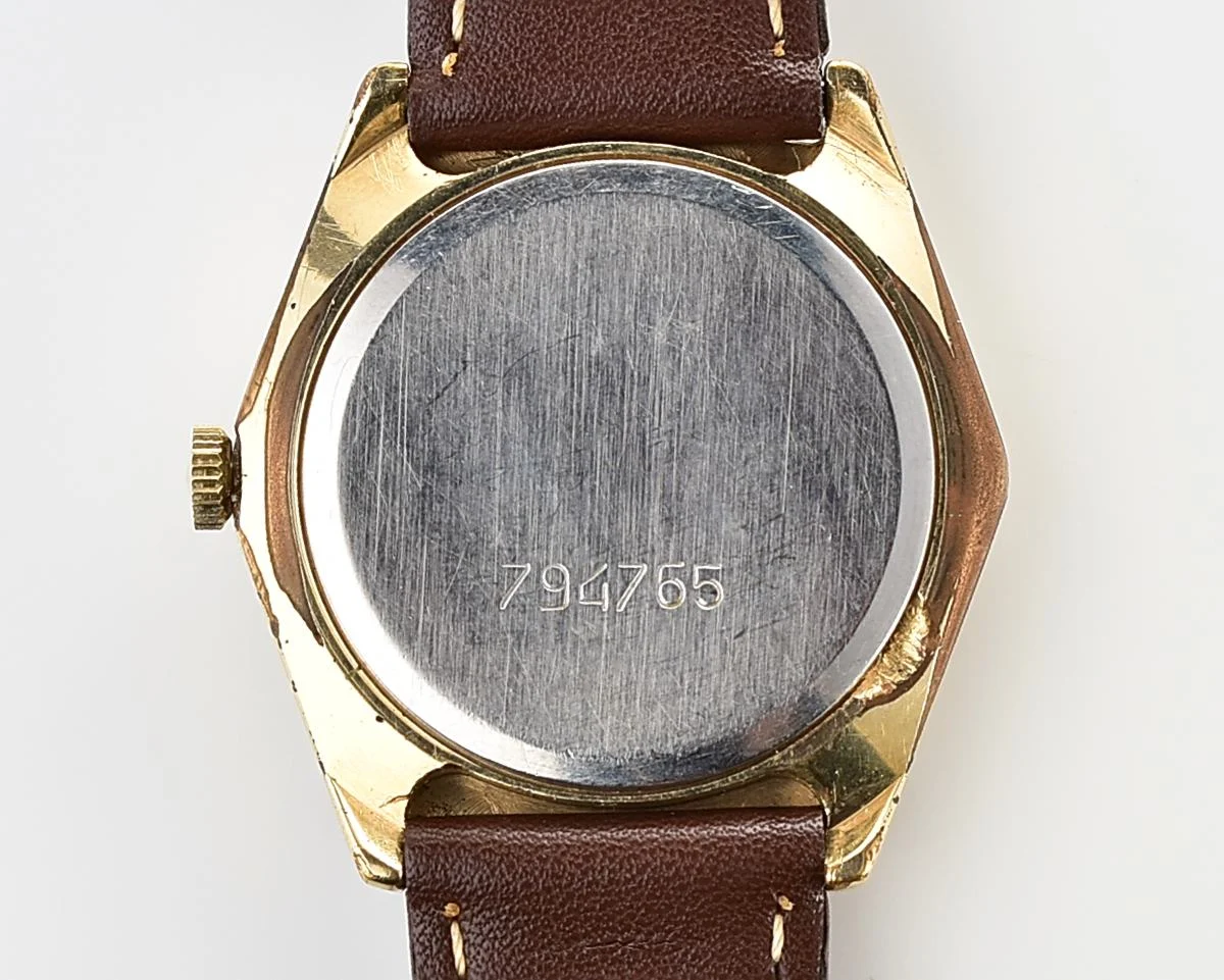 Hexagonal Slava Soviet gold-plated mechanical vintage watch