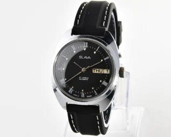 Slava Soviet mechanical vintage watch with automatic self-winding movement