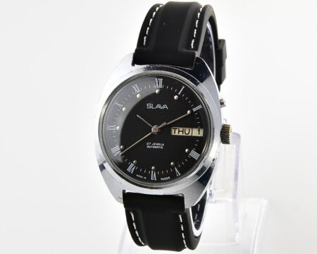 Slava soviet mechanical vintage watch with automatic self-winding movement