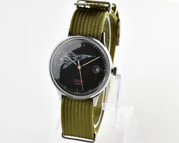 Soviet Slava mechanical vintage watch with MIG aircraft!