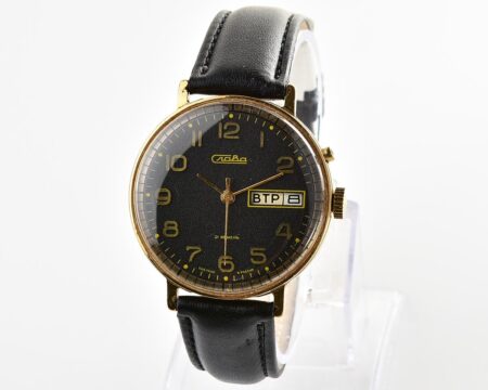 Slava soviet gold-plated mechanical vintage watch