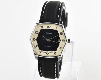 Hexagonal Slava Soviet mechanical vintage watch