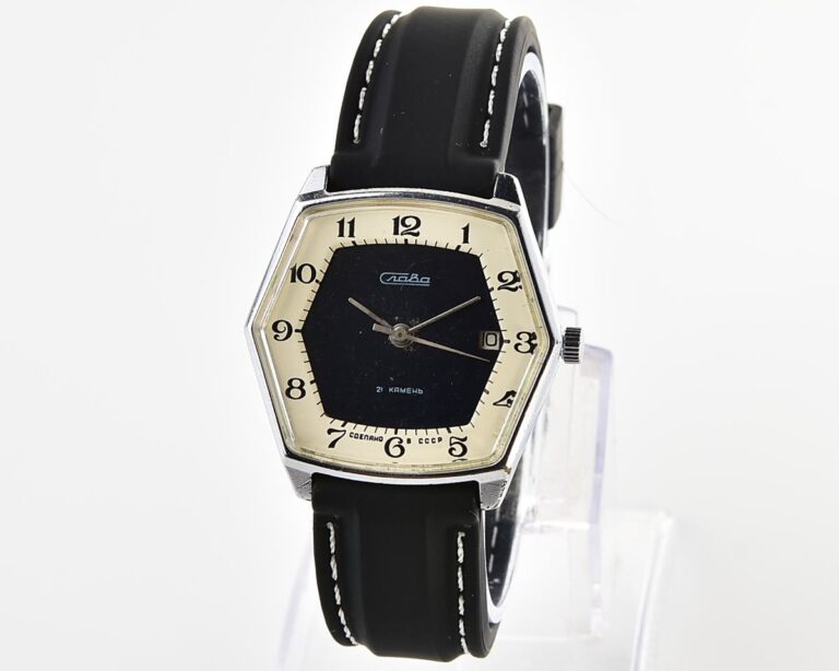 Hexagonal Slava soviet mechanical vintage watch