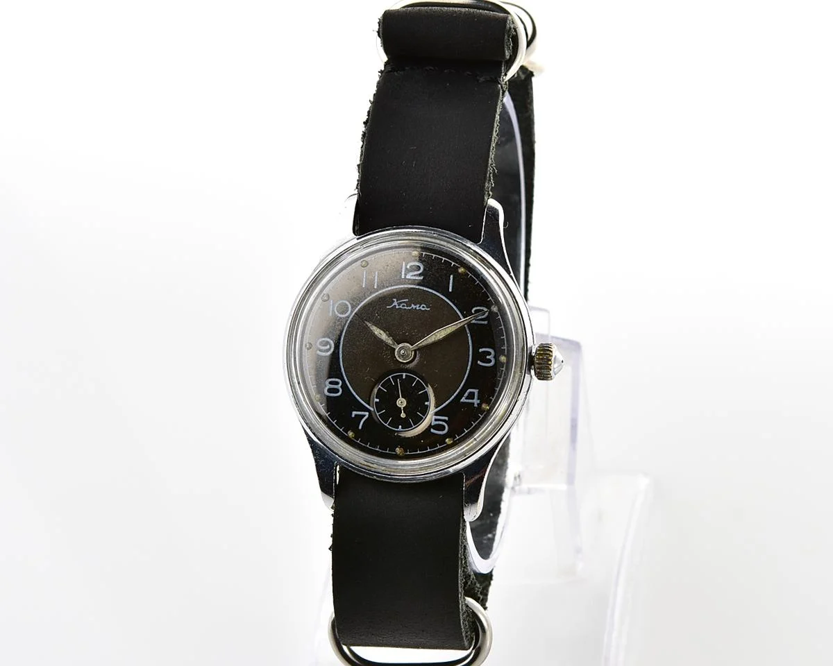 Excellent vintage Soviet Kama mechanical watch with NATO Commander genuine leather strap