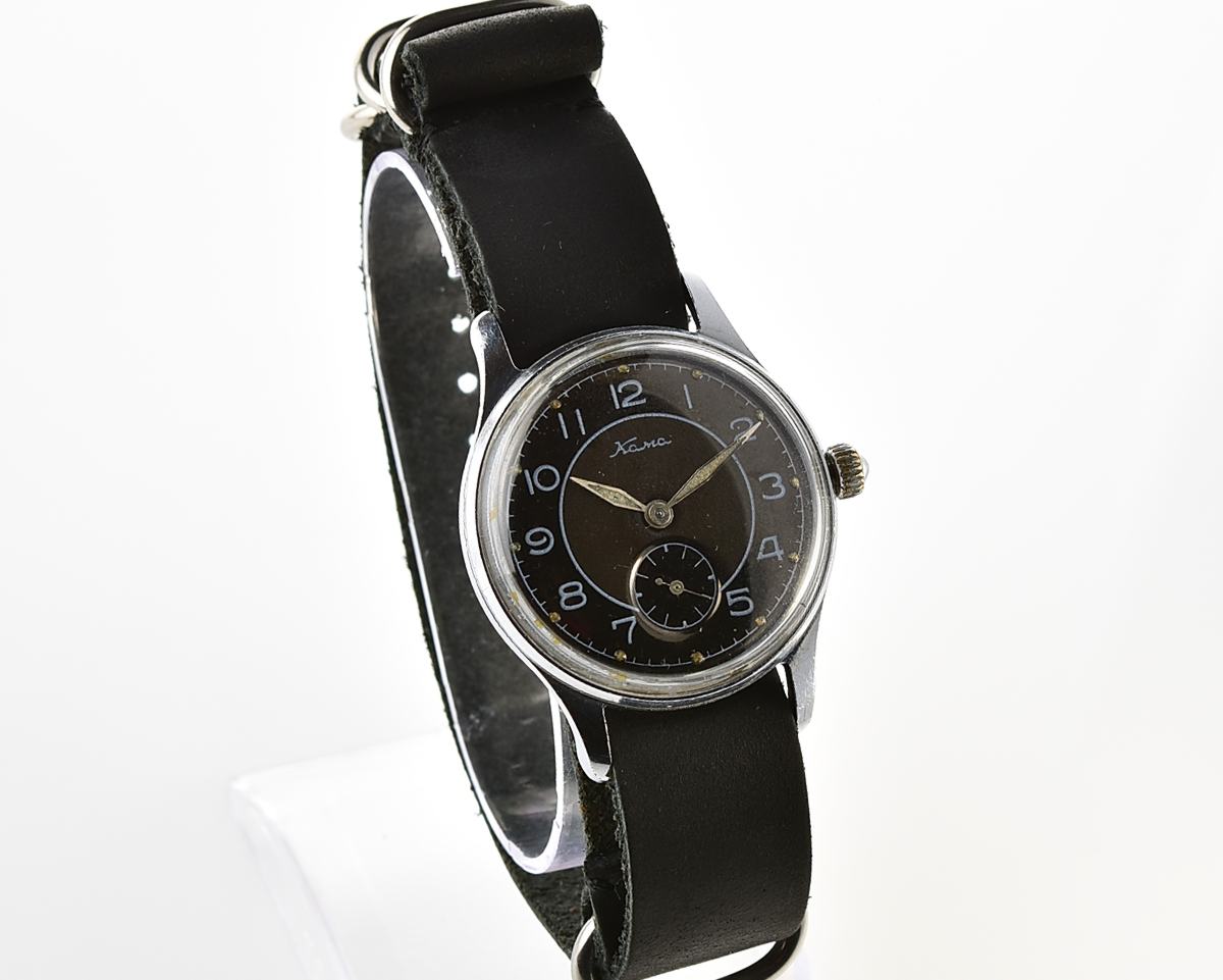 Excellent vintage soviet KAMA mechanical watch with NATO Commander genuine leather strap