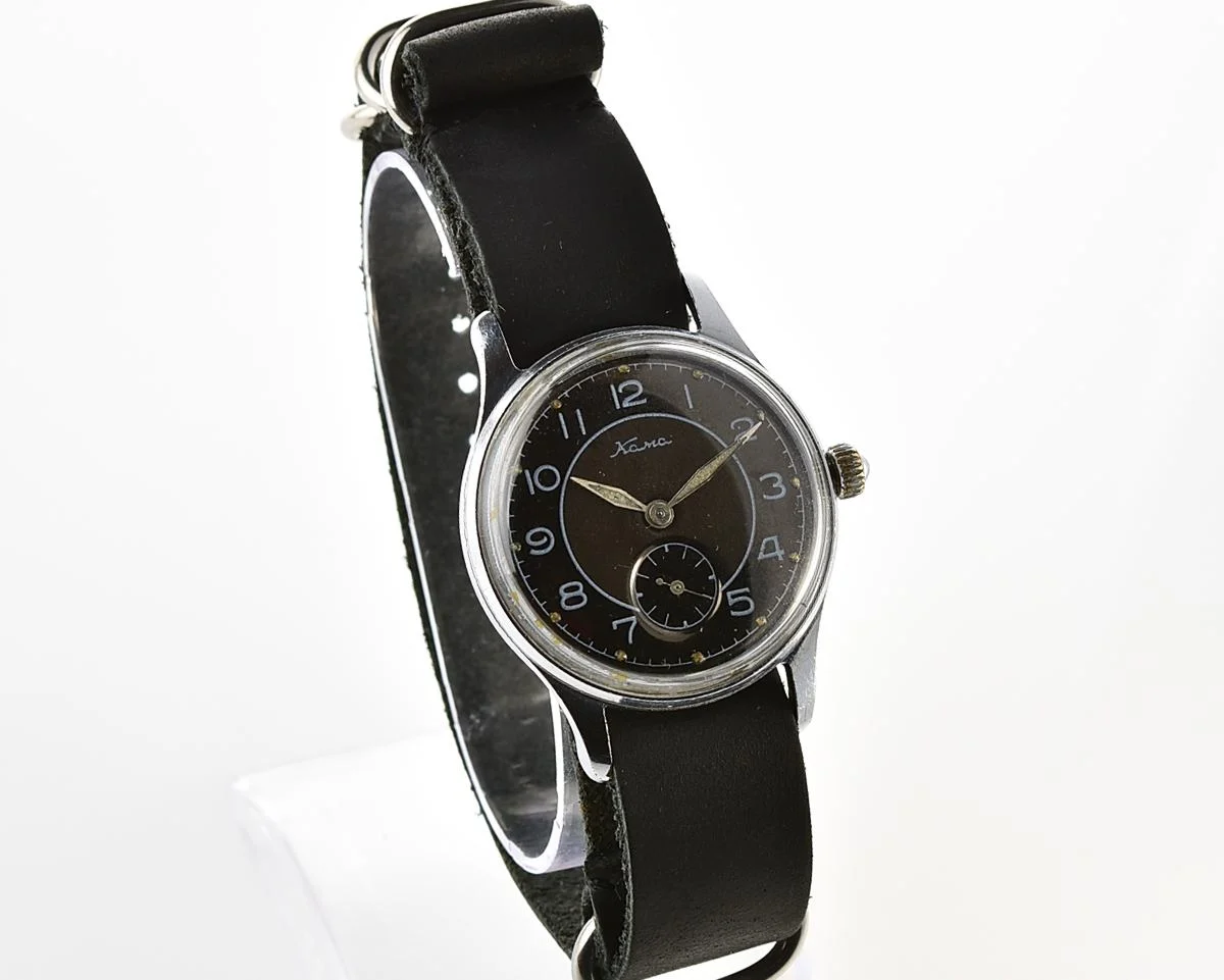 Excellent vintage Soviet Kama mechanical watch with NATO Commander genuine leather strap