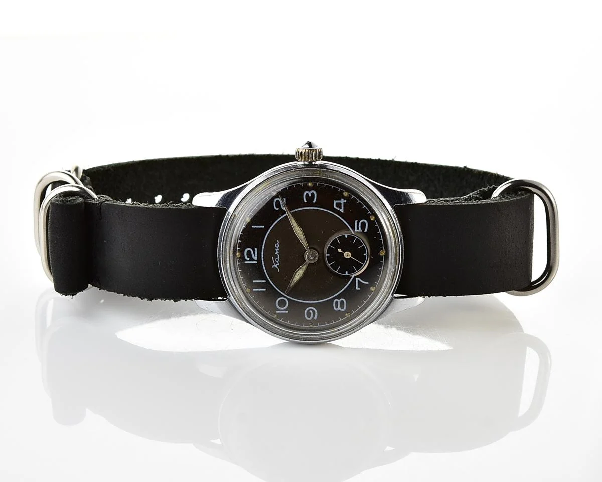 Excellent vintage Soviet Kama mechanical watch with NATO Commander genuine leather strap