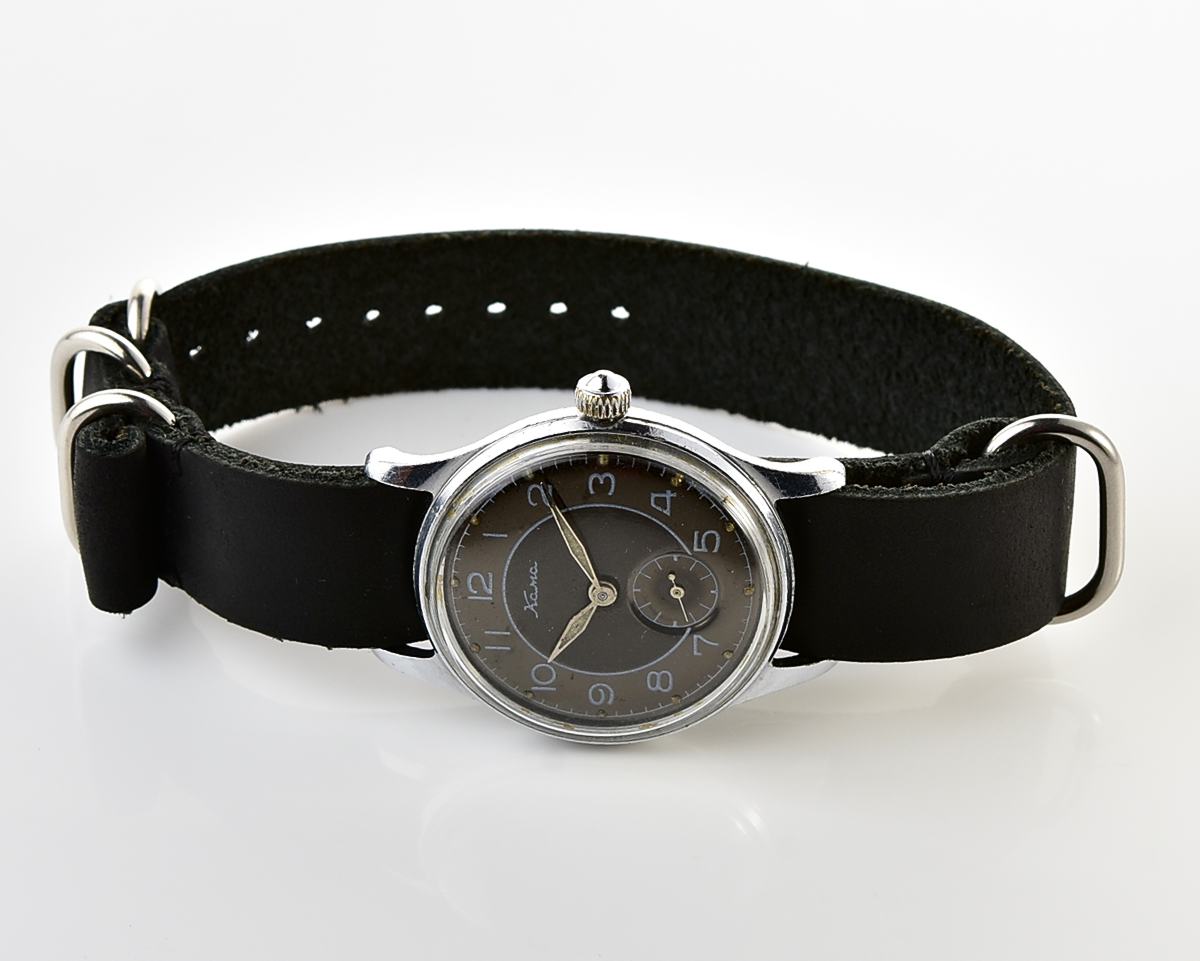 Excellent vintage soviet KAMA mechanical watch with NATO Commander genuine leather strap
