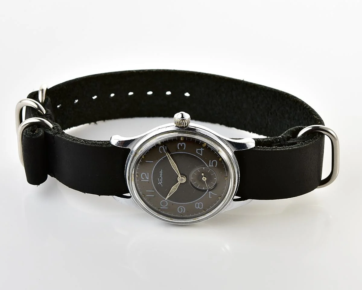 Excellent vintage Soviet Kama mechanical watch with NATO Commander genuine leather strap