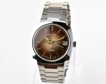 Soviet Poljot mechanical wrist watch with steel bracelet