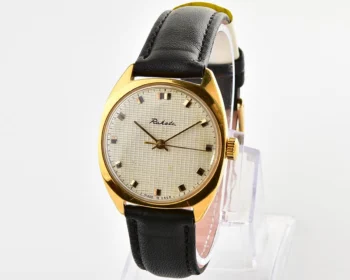 Excellent vintage gold-plated Raketa Baltica mechanical watch with uncommon textured dial