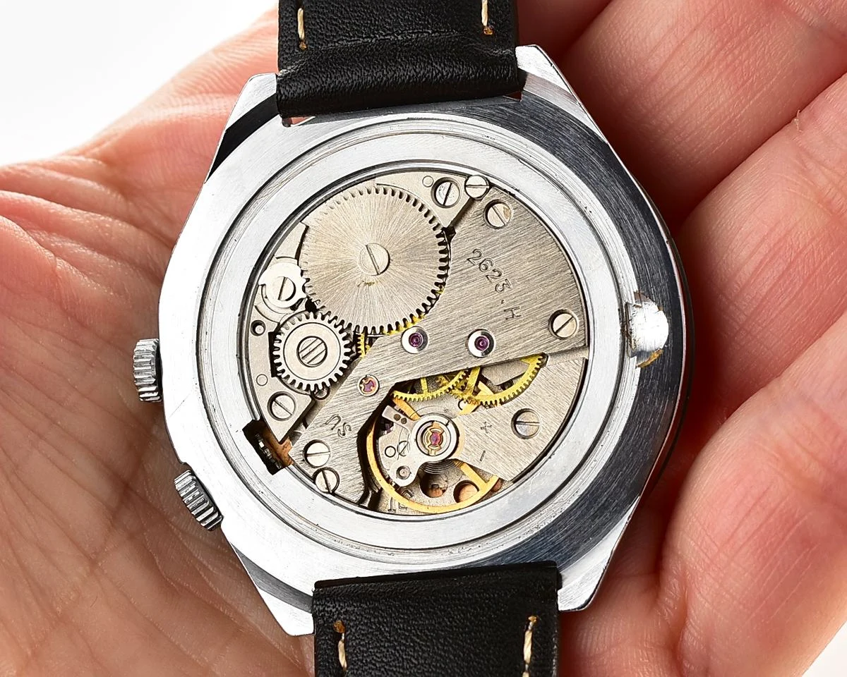 Vintage mechanical Raketa World Traveler (Goroda) watch with 24 hours 2623.H mechanical movement