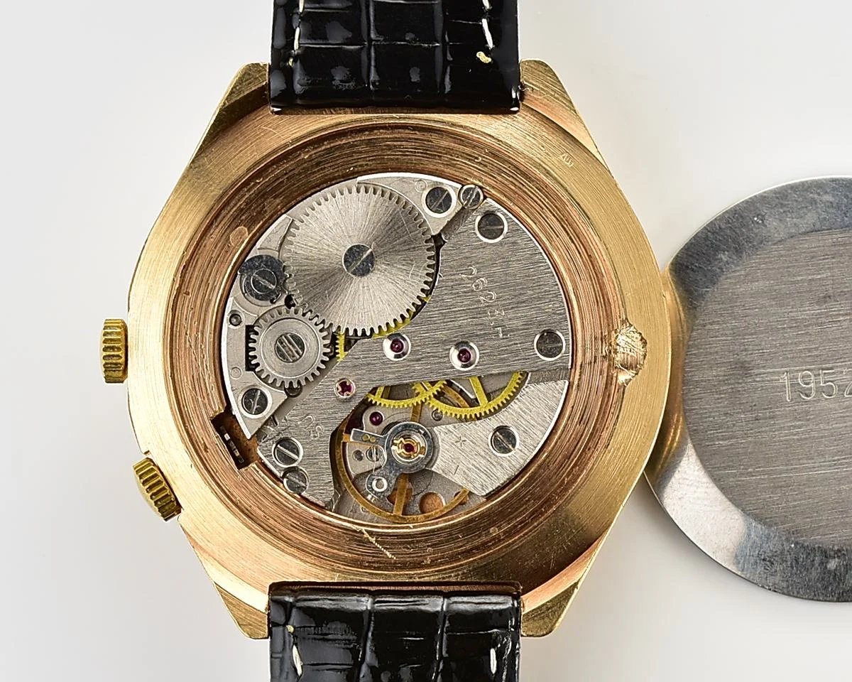 Vintage mechanical gold-plated Raketa watch with 24 hours dial