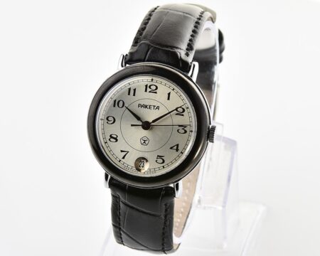 Soviet Raketa vintage mechanical watch with calendar on 6 o'clock