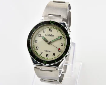 Large Soviet Slava wristwatch with quartz movement