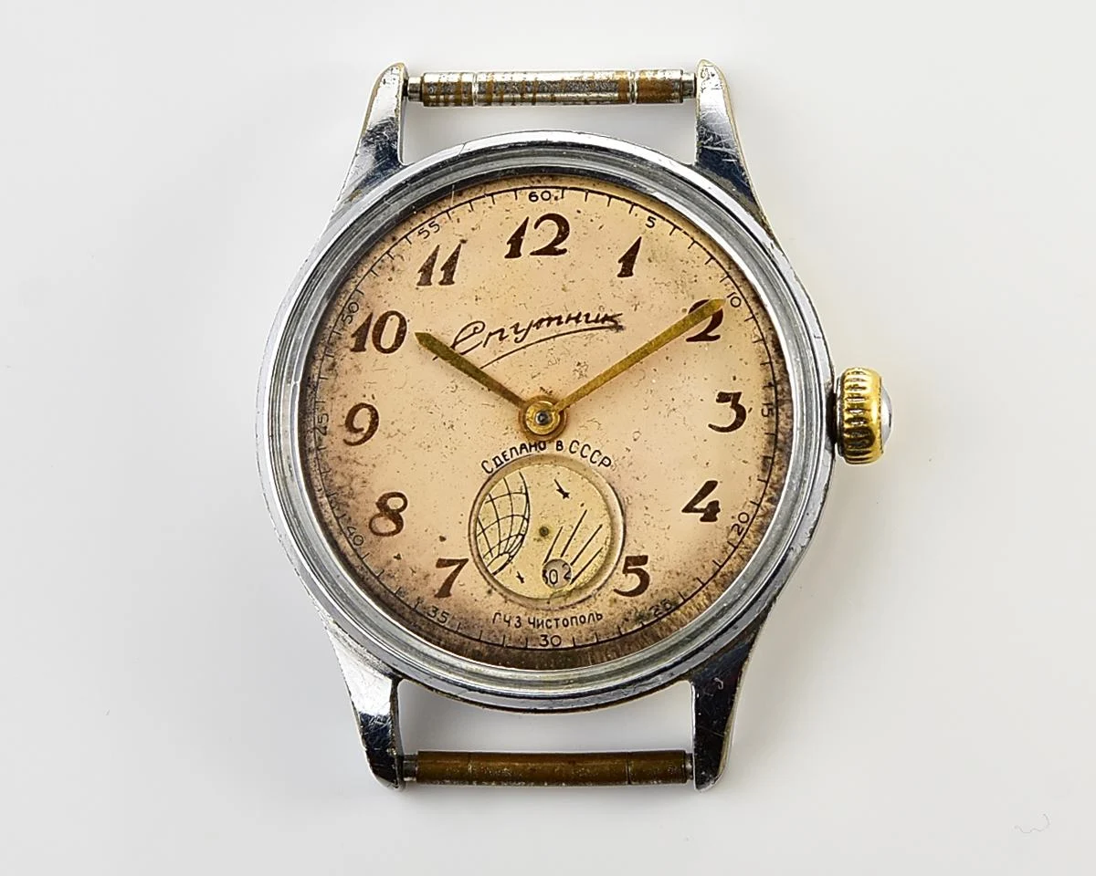 Rare! Sputnik vintage Soviet mechanical watch, from the 1st quarter of 1959!