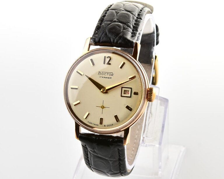 Excellent vintage soviet Wostok (Vostok) mechanical gold-plated wrist watch