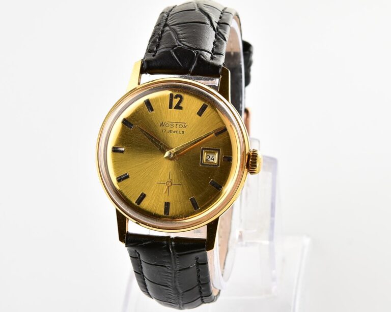 Excellent vintage soviet Wostok (Vostok) mechanical gold-plated wrist watch