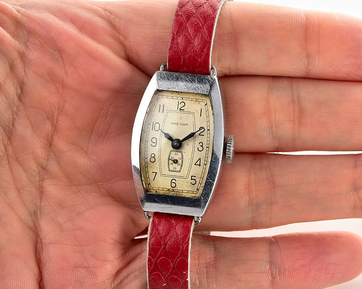 Vintage Soviet Zvezda wrist watch, from 2nd quarter of 1955