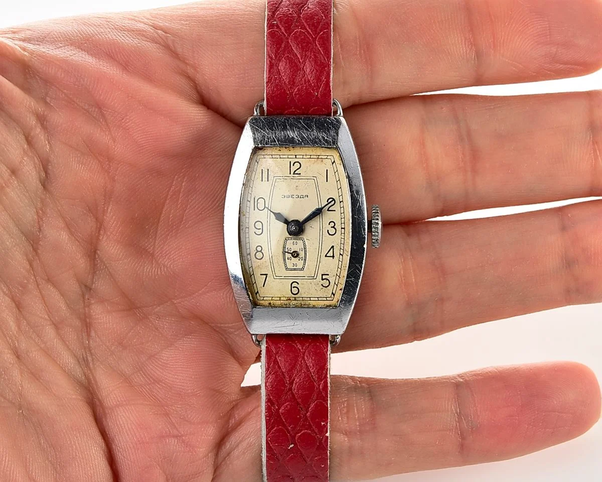 Vintage Soviet Zvezda wrist watch, from 2nd quarter of 1955