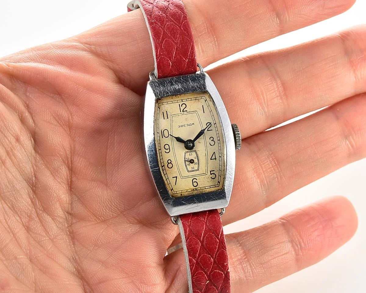 Vintage Soviet Zvezda wrist watch, from 2nd quarter of 1955