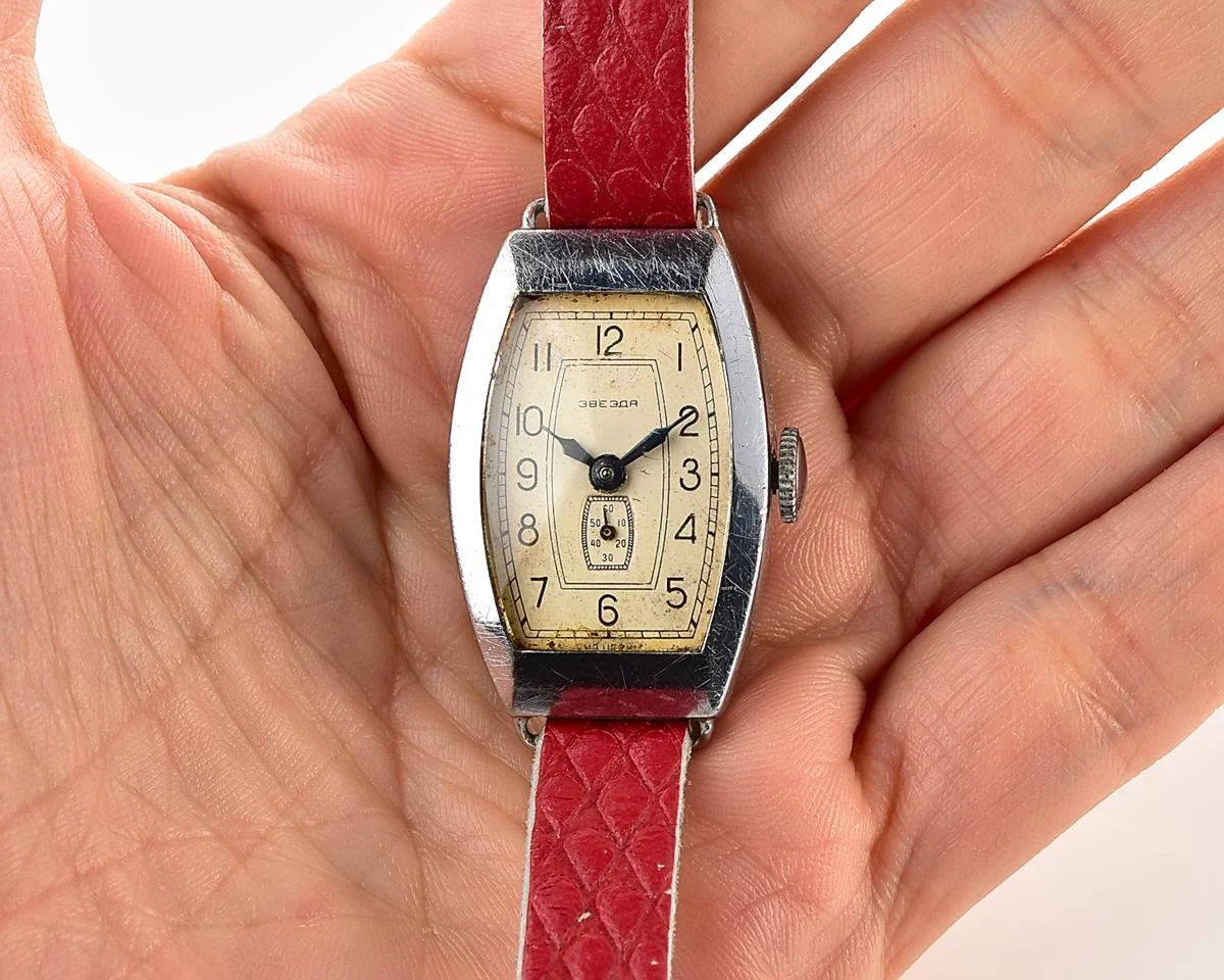 Vintage Soviet Zvezda wrist watch, from 2nd quarter of 1955