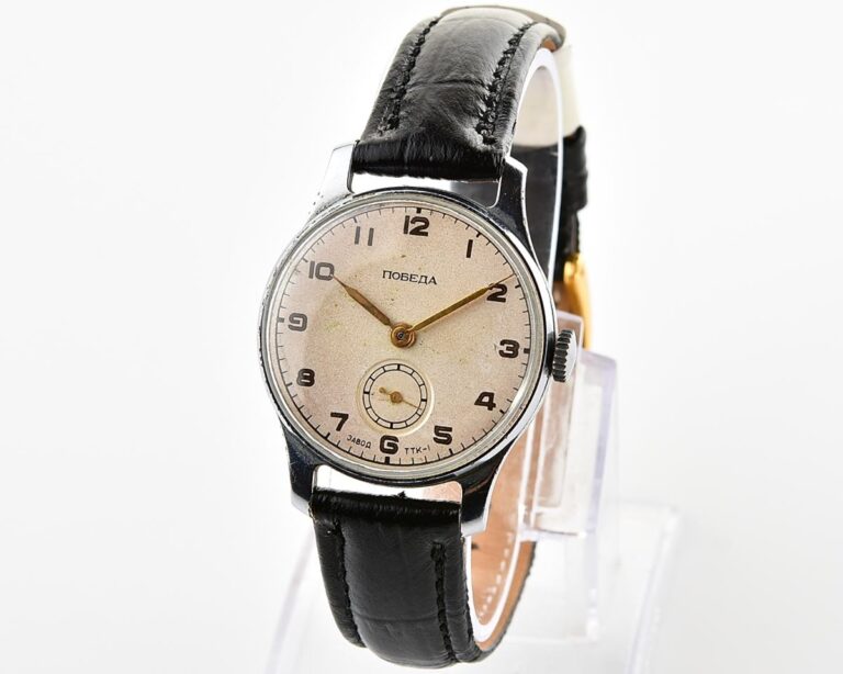 Excellent vintage soviet mechanical 1MChZ POBEDA, TTK-1 on dial, from the 4th quarter of 1954