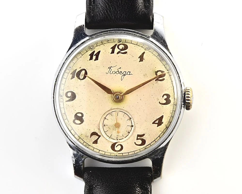 Vintage Soviet mechanical Pobeda wristwatch, PChZ, the 4th quarter of 1957