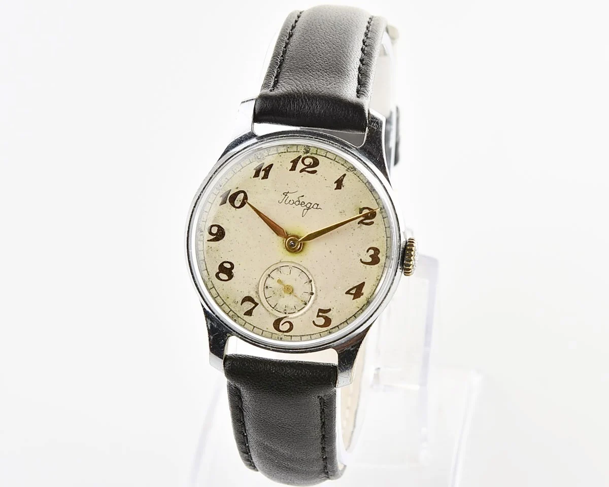 Vintage Soviet mechanical Pobeda wristwatch, PChZ, the 4th quarter of 1957