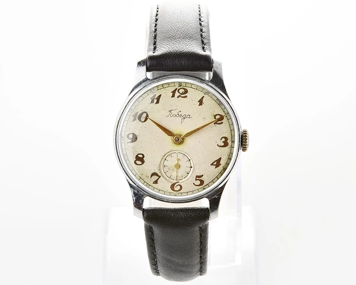 Vintage Soviet mechanical Pobeda wristwatch, PChZ, the 4th quarter of 1957