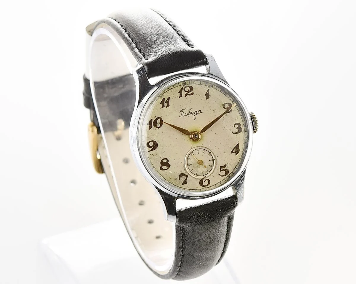 Vintage Soviet mechanical Pobeda wristwatch, PChZ, the 4th quarter of 1957
