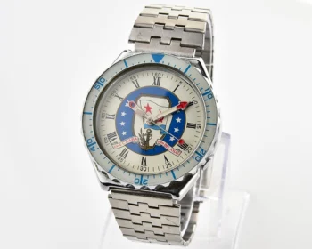 Soviet Slava quartz wristwatch, USA / USSR Malta summit edition!
