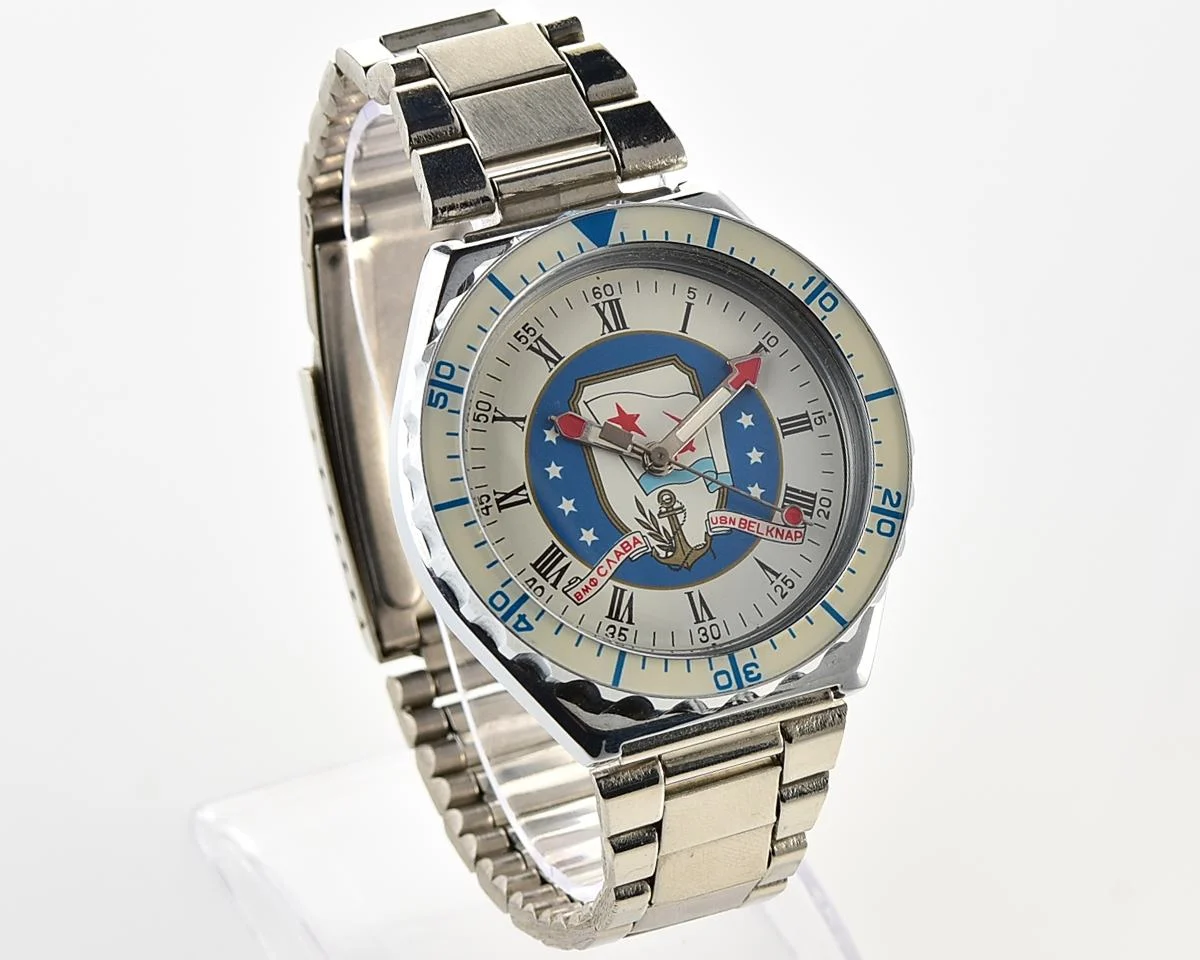TIME CAPSULE: Soviet Slava quartz wristwatch, Malta summit edition: New Old Stock!