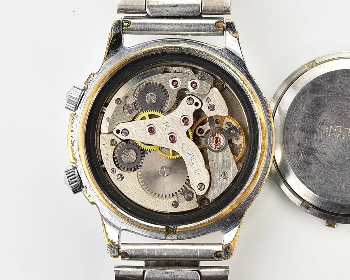 Soviet Poljot-cricket mechanical watch with alarm clock function