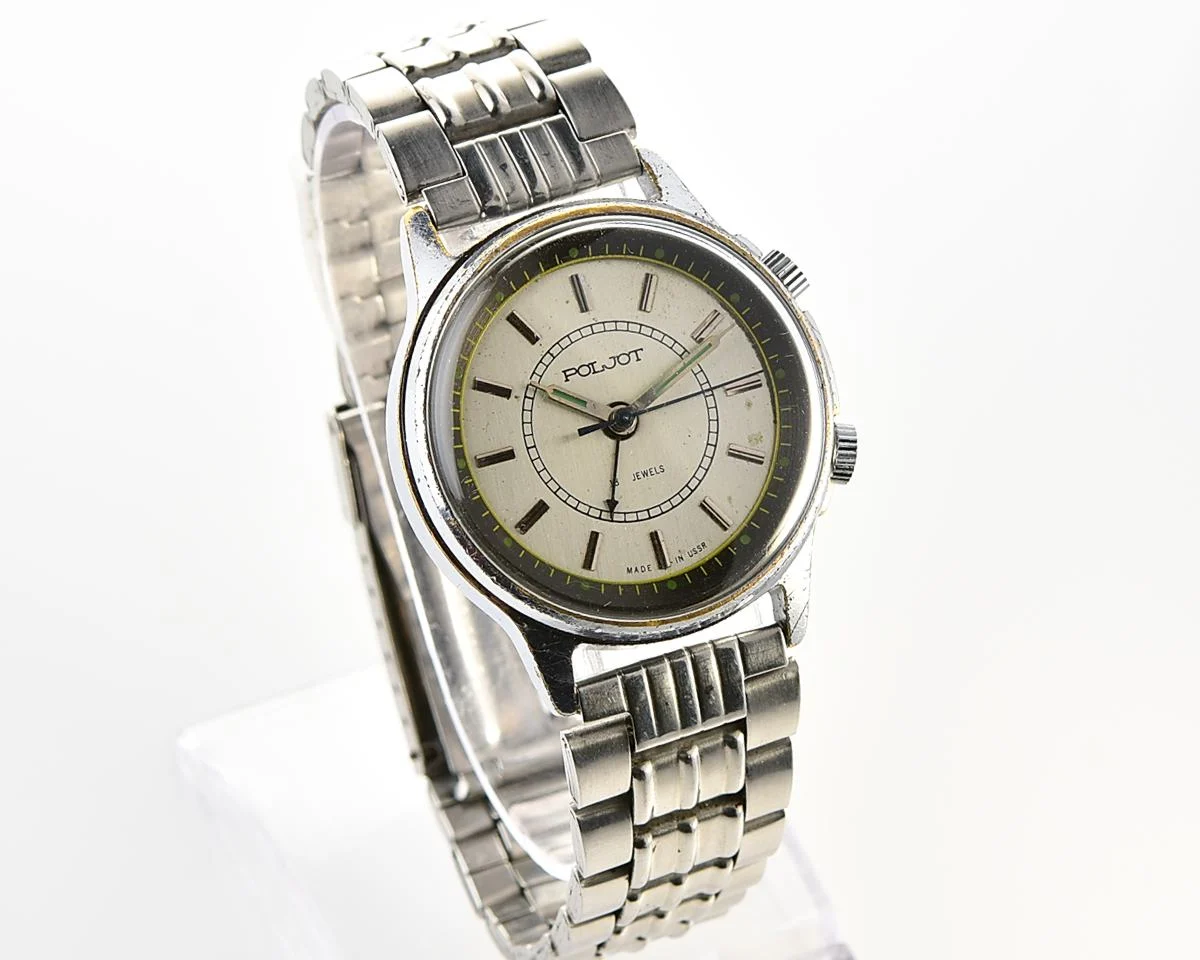 Soviet Poljot-cricket mechanical watch with alarm clock function