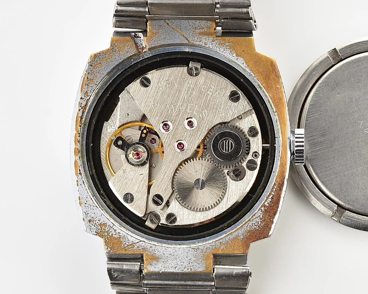 Soviet Poljot mechanical wrist watch with steel bracelet