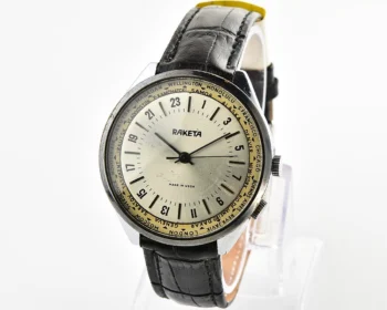 Soviet Raketa World Traveler (Goroda) mechanical watch with 24 hours 2623.H mechanical movement - export version!
