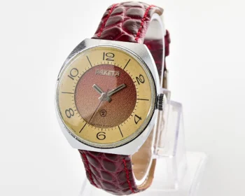 Excellent Soviet Raketa vintage mechanical watch with bi-color dial