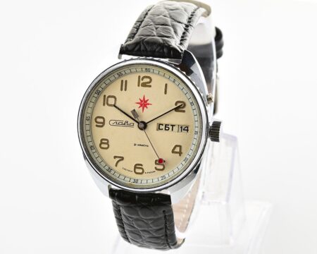 Slava soviet mechanical vintage watch with day/date calendar
