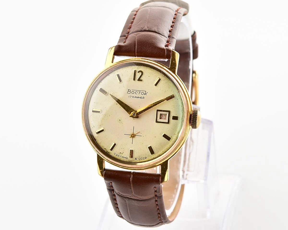 Vintage Soviet Wostok (Vostok) mechanical gold-plated wrist watch