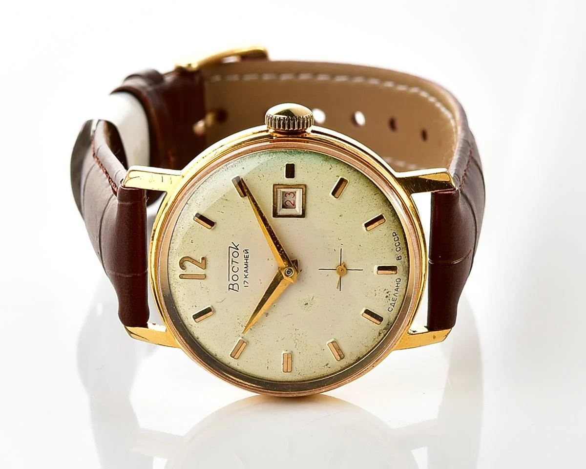 Vintage Soviet Wostok (Vostok) mechanical gold-plated wrist watch