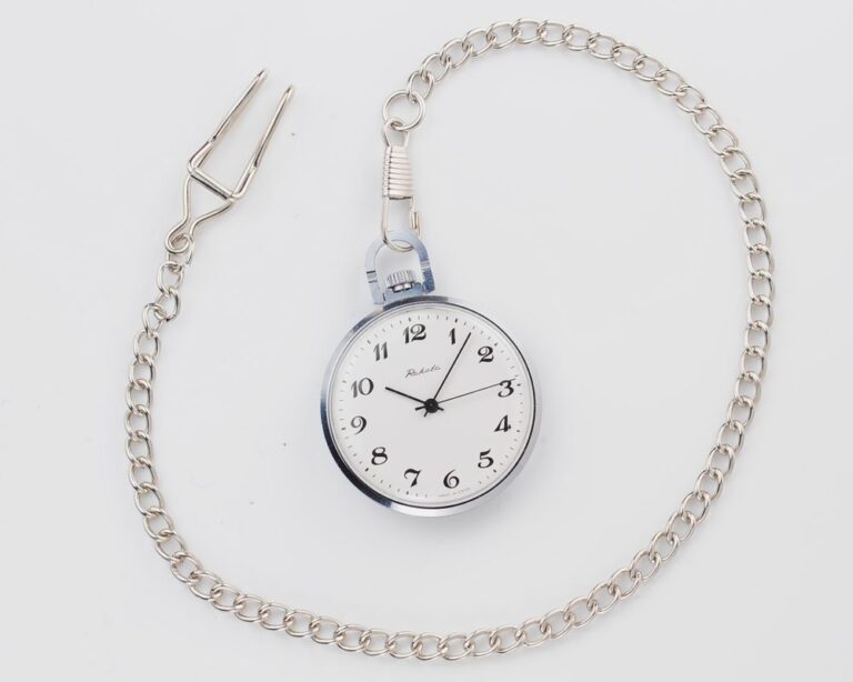 Mechanical RAKETA soviet pocket (or pendant) watch with Arabic numerals