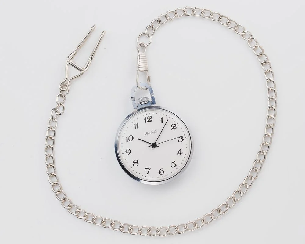 Mechanical Raketa Soviet pocket (or pendant) watch with roman numerals