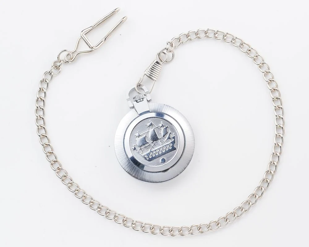 Mechanical Raketa Soviet pocket (or pendant) watch with roman numerals