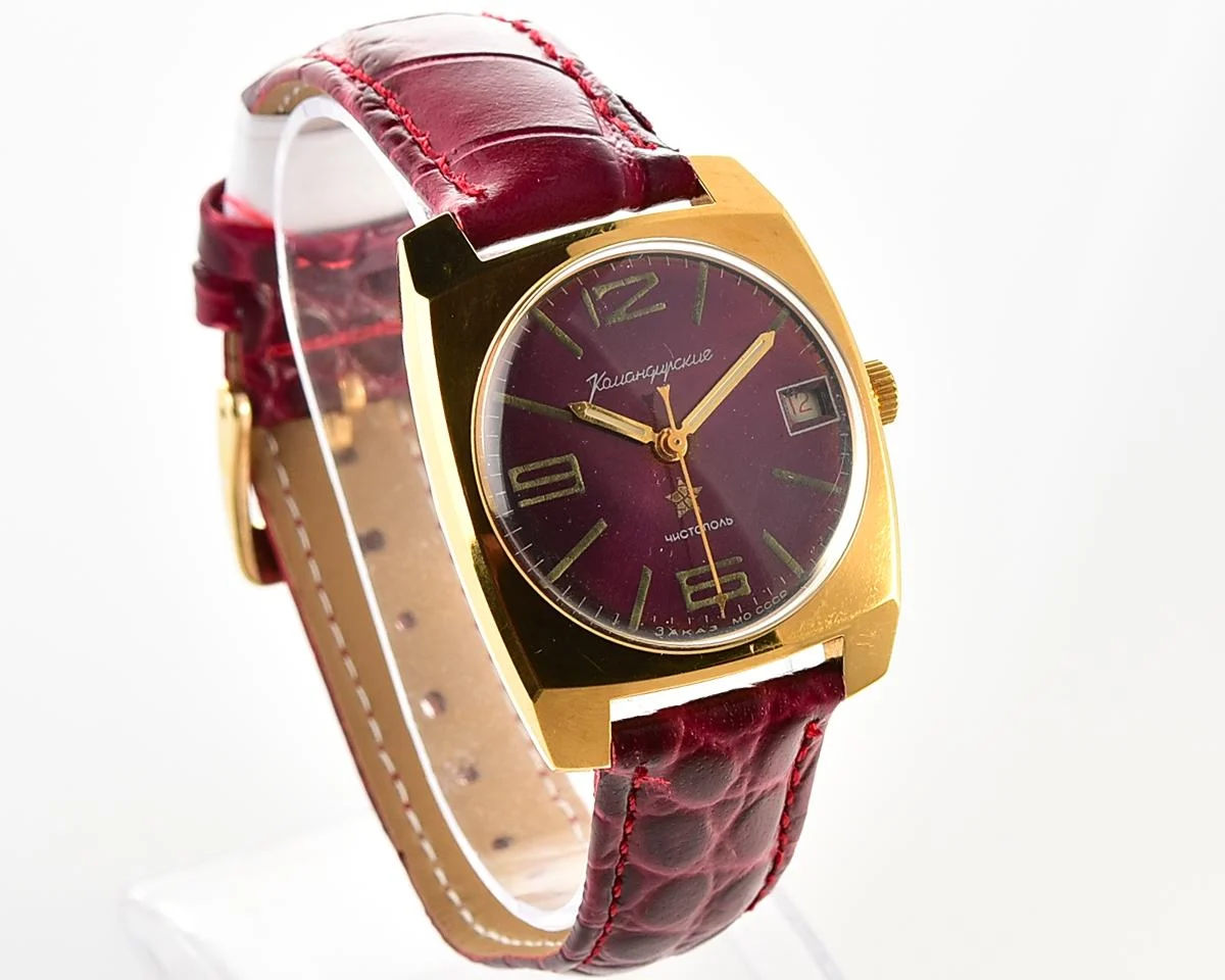 Soviet gold-plated Vostok Komandirskie mechanical watch - Zakaz MO CCCP!
