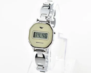 Digital vintage USSR wristwatch Electronika with stainless steel bracelet for ladies